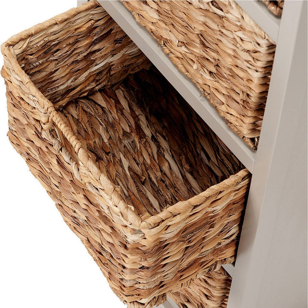 Devonshire Putty Pine 1 Drawer 4 Basket Tall Shelving Unit - 113cm