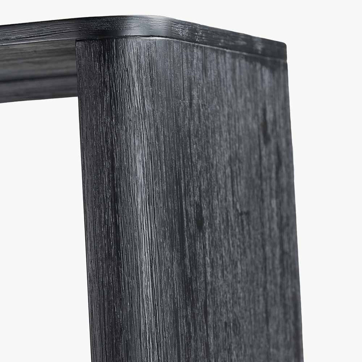 Fiji Black Acacia & Rattan 2 Door 6 Niche Shelf Shelving Unit - 180cm