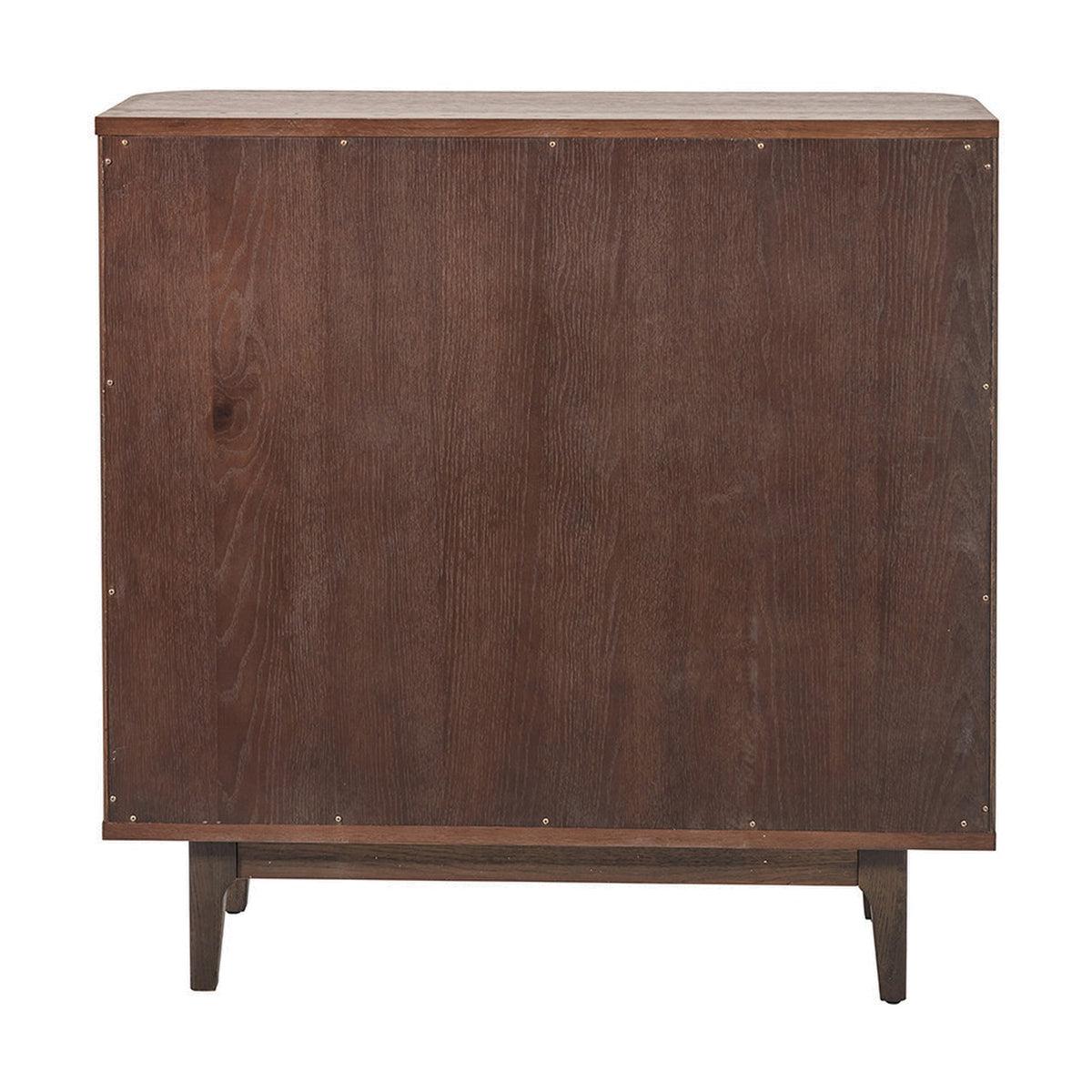 Raie Dark Brown Ribbed Oak & Pine 2 Door Bar Cabinet - 100cm