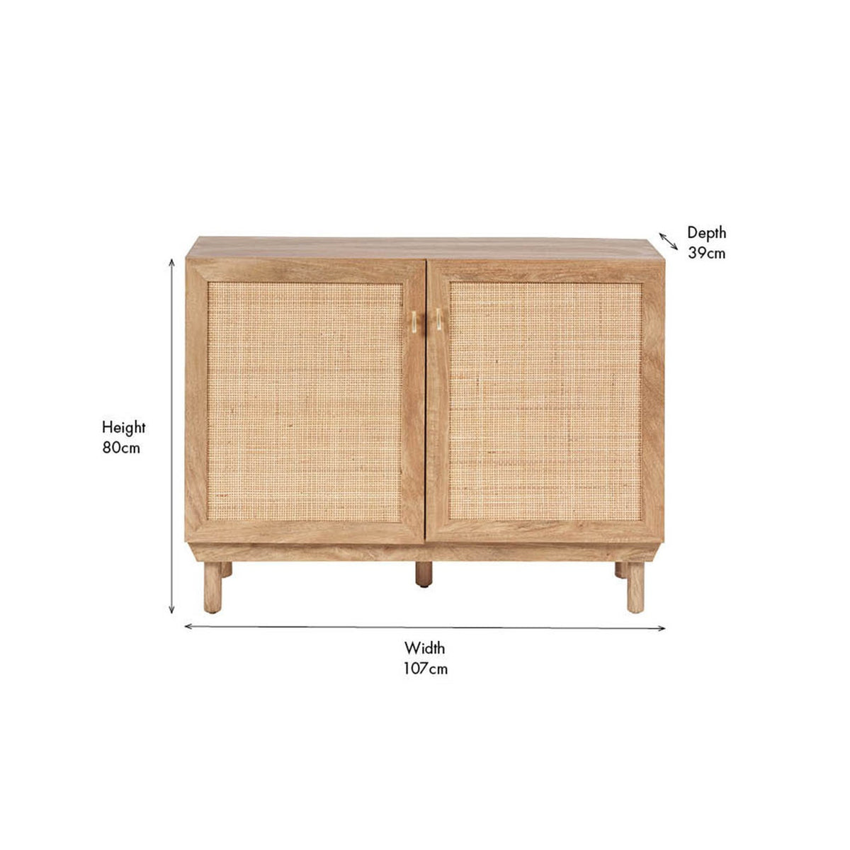 Henrik Rattan 2 Door Cabinet - 80cm