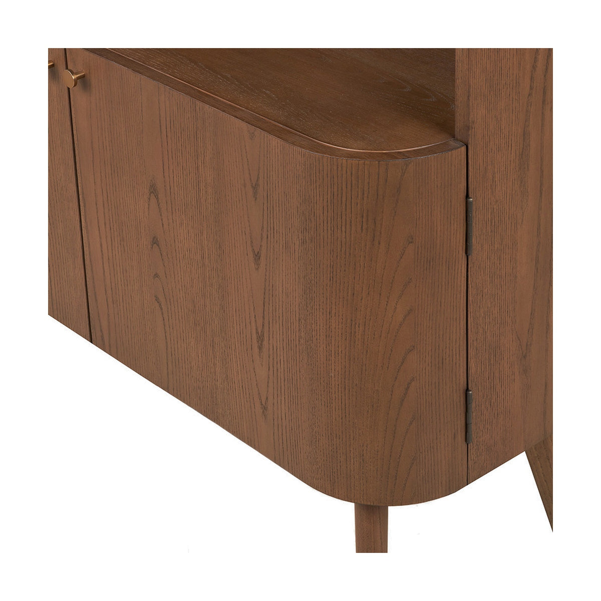 Elias Dark Ash Wood Retro 2 Door, 6 Niche Shelf Shelving Unit - 166cm