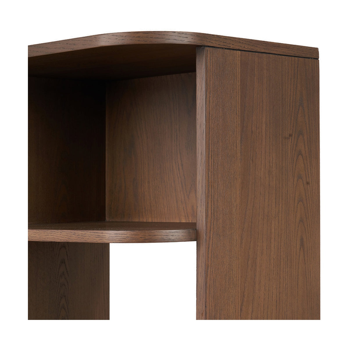 Elias Dark Ash Wood Retro 2 Door, 6 Niche Shelf Shelving Unit - 166cm