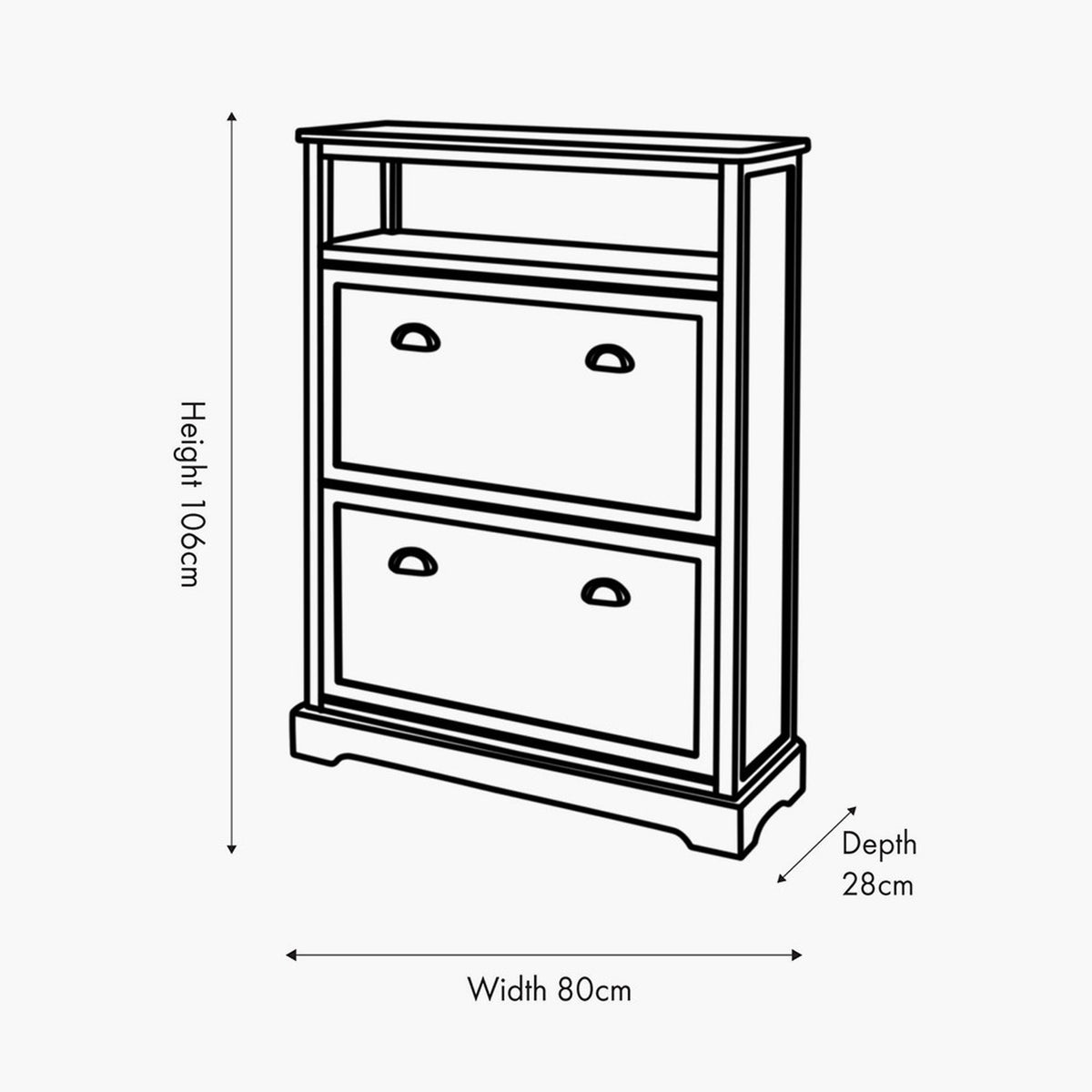 Croft Linen Pine Shoe Storage Shelving Unit - 106cm