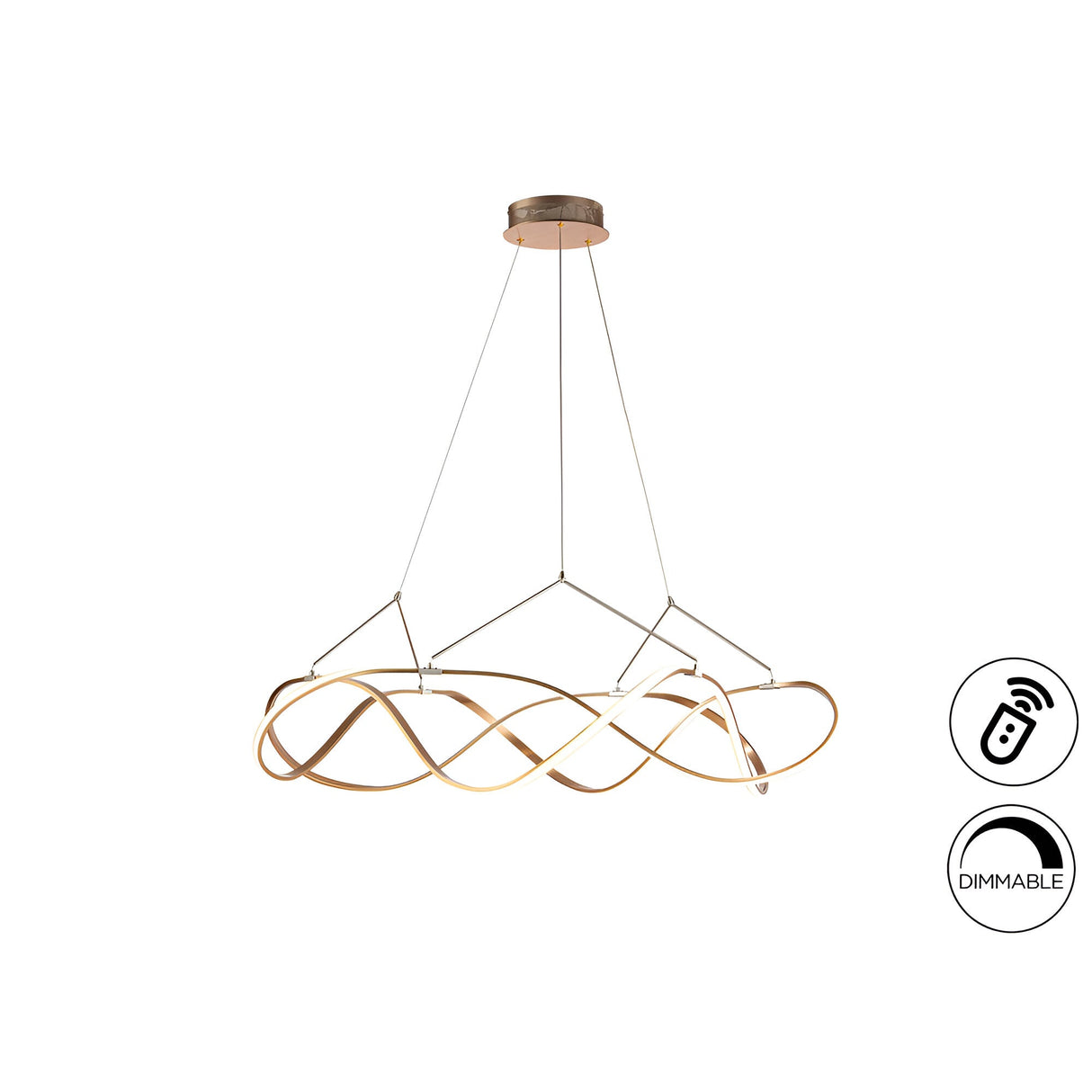 Molly Dimmable LED Large Circular Suspension Light - Rose Gold
