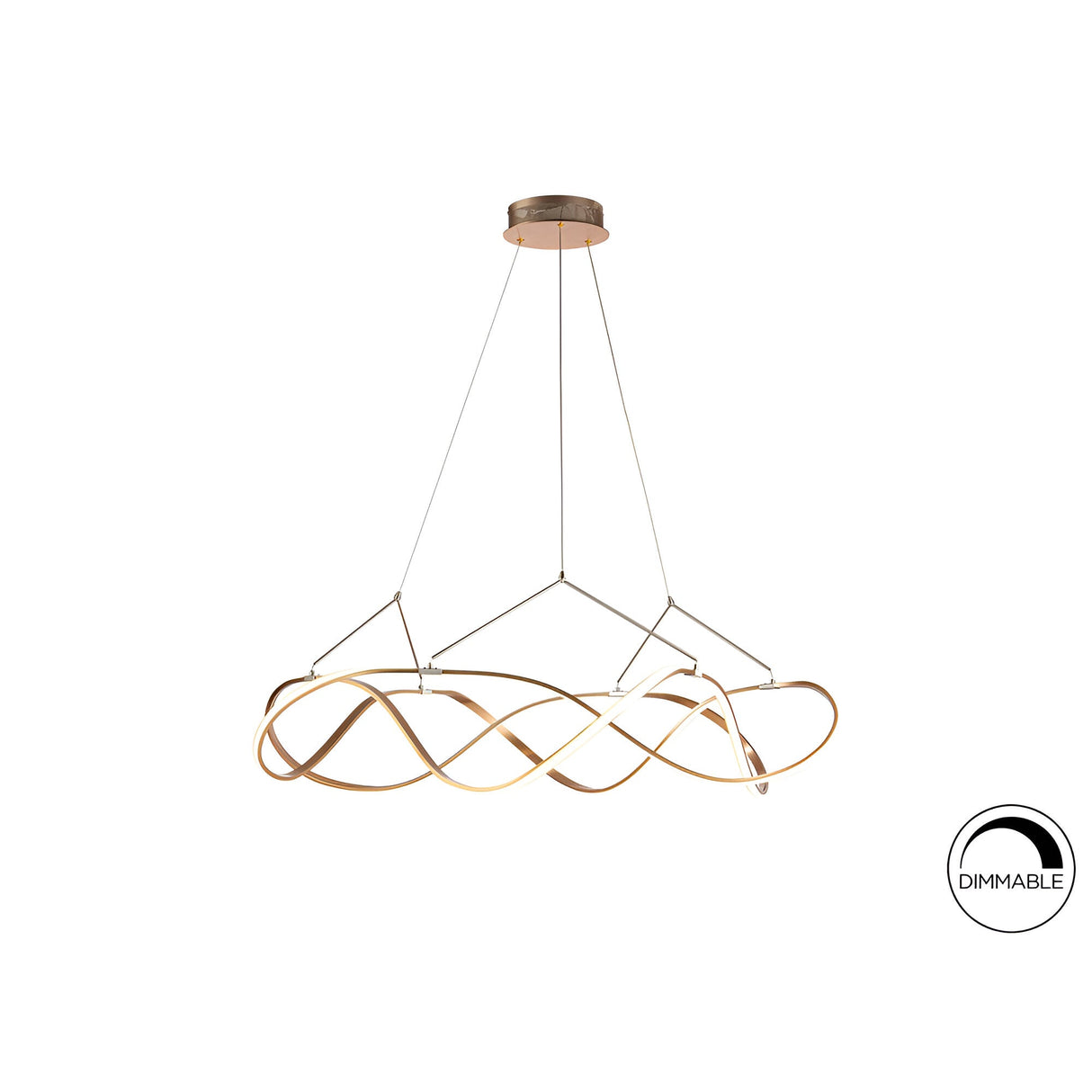 Molly Dimmable LED Circular Suspension Light 63W 3000K - Rose Gold