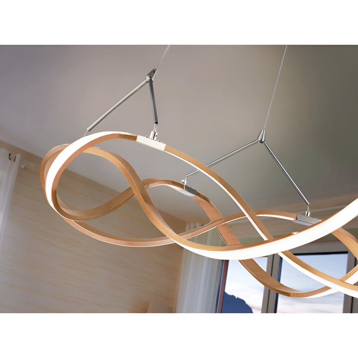 Molly Dimmable LED Small Circular Suspension Light - Rose Gold