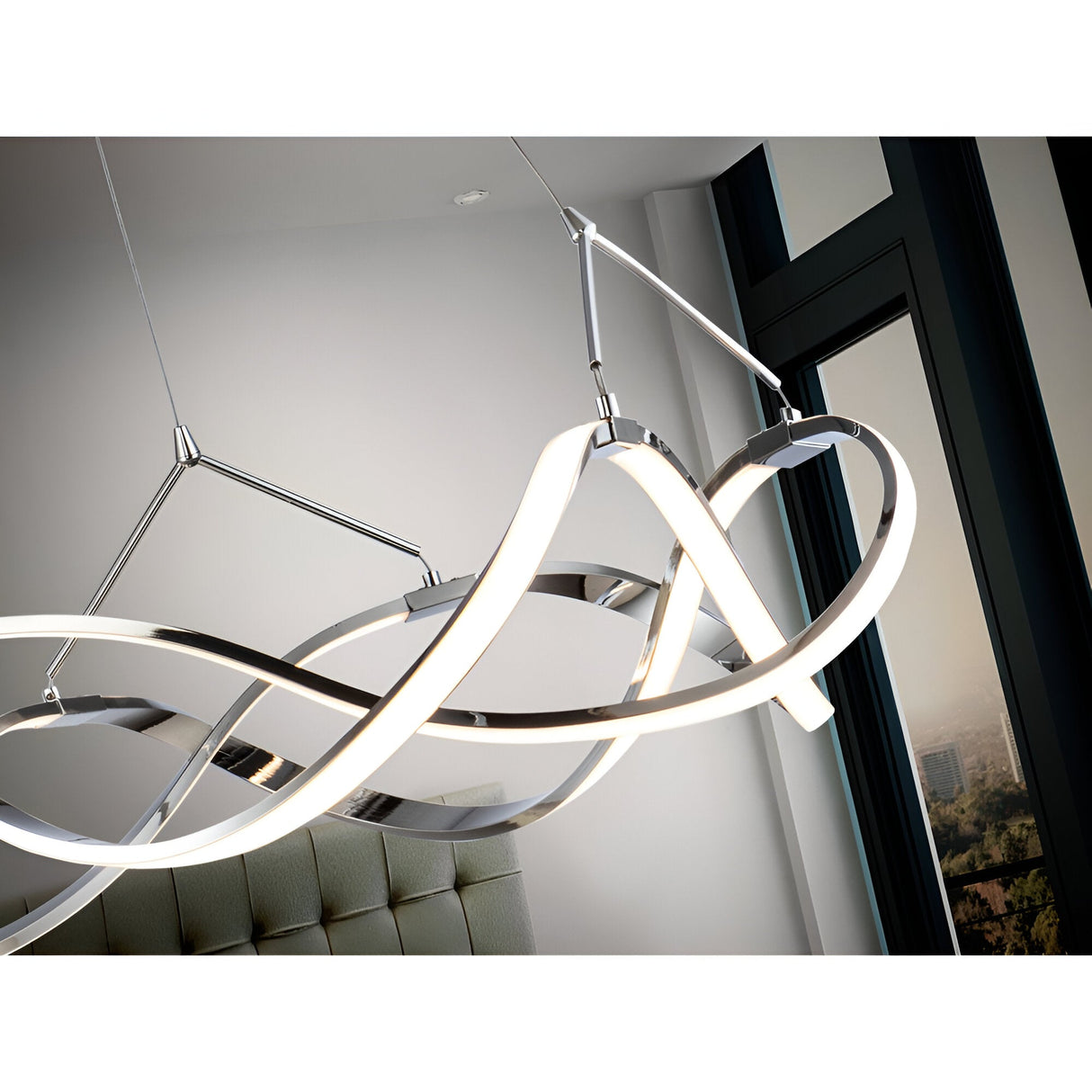 Molly Dimmable LED Small Circular Suspension Light - Chrome