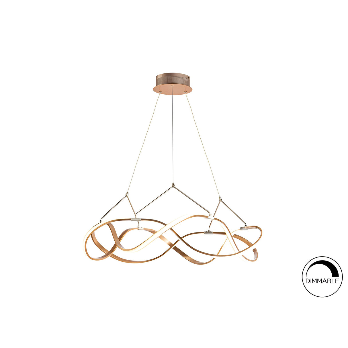 Molly Dimmable LED Medium Circular Suspension Light - Rose Gold