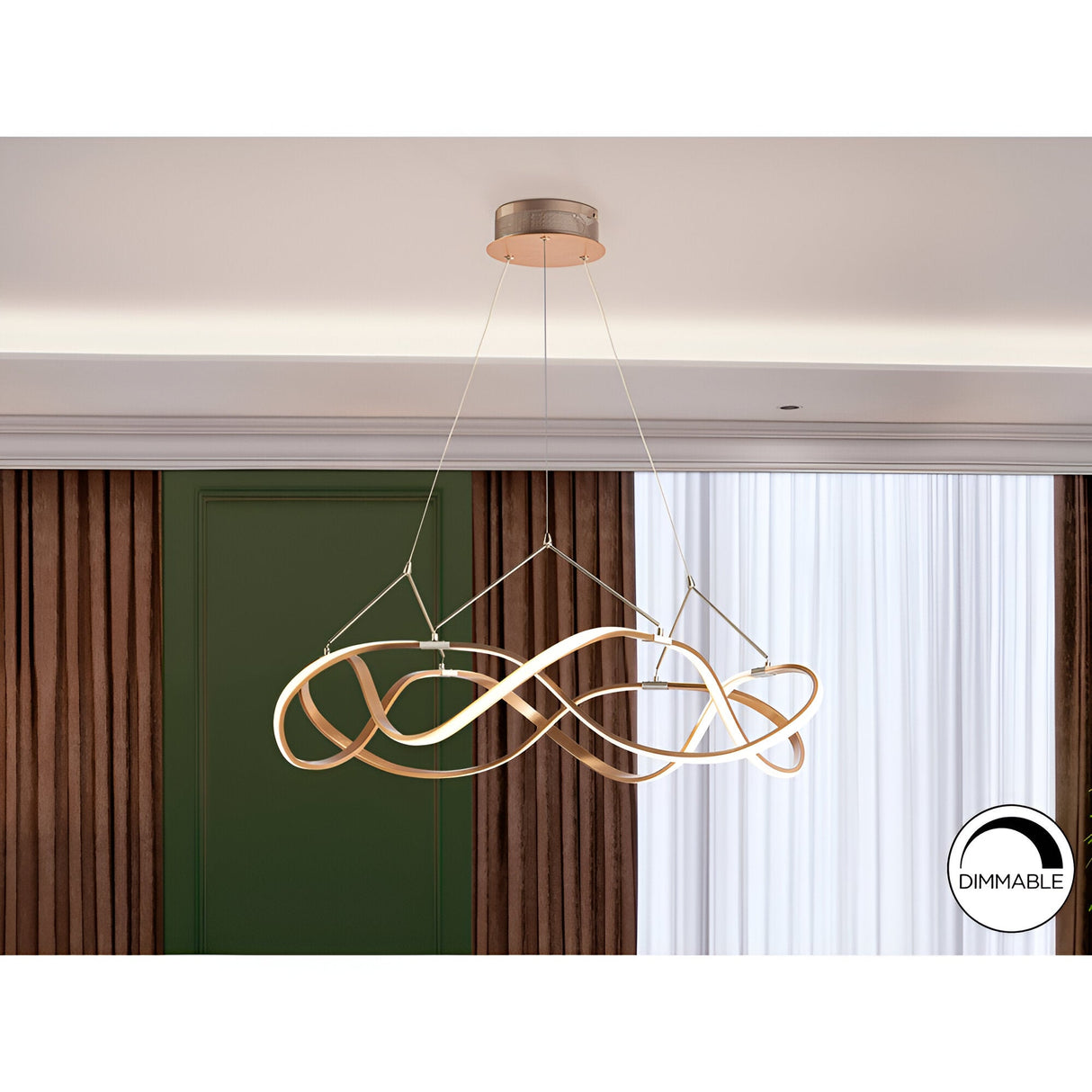 Molly Dimmable LED Medium Circular Suspension Light - Rose Gold