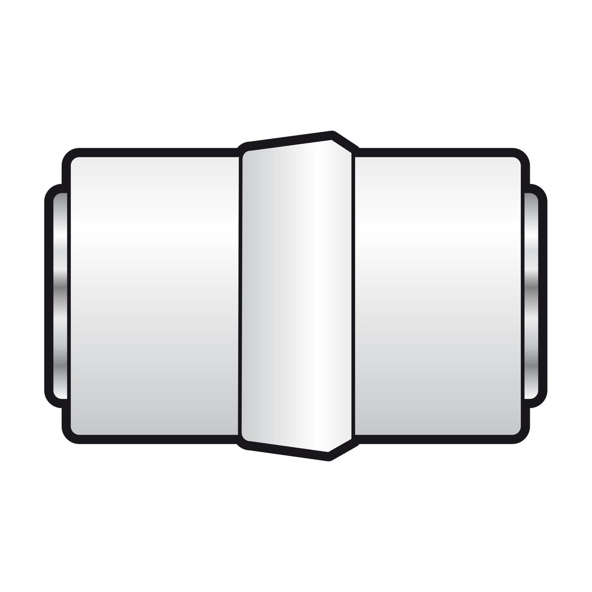 AV:Link coaxial female to female coupler with nickel-plated brass barrel and F-type threaded sockets at both ends, shown on a plain white background.