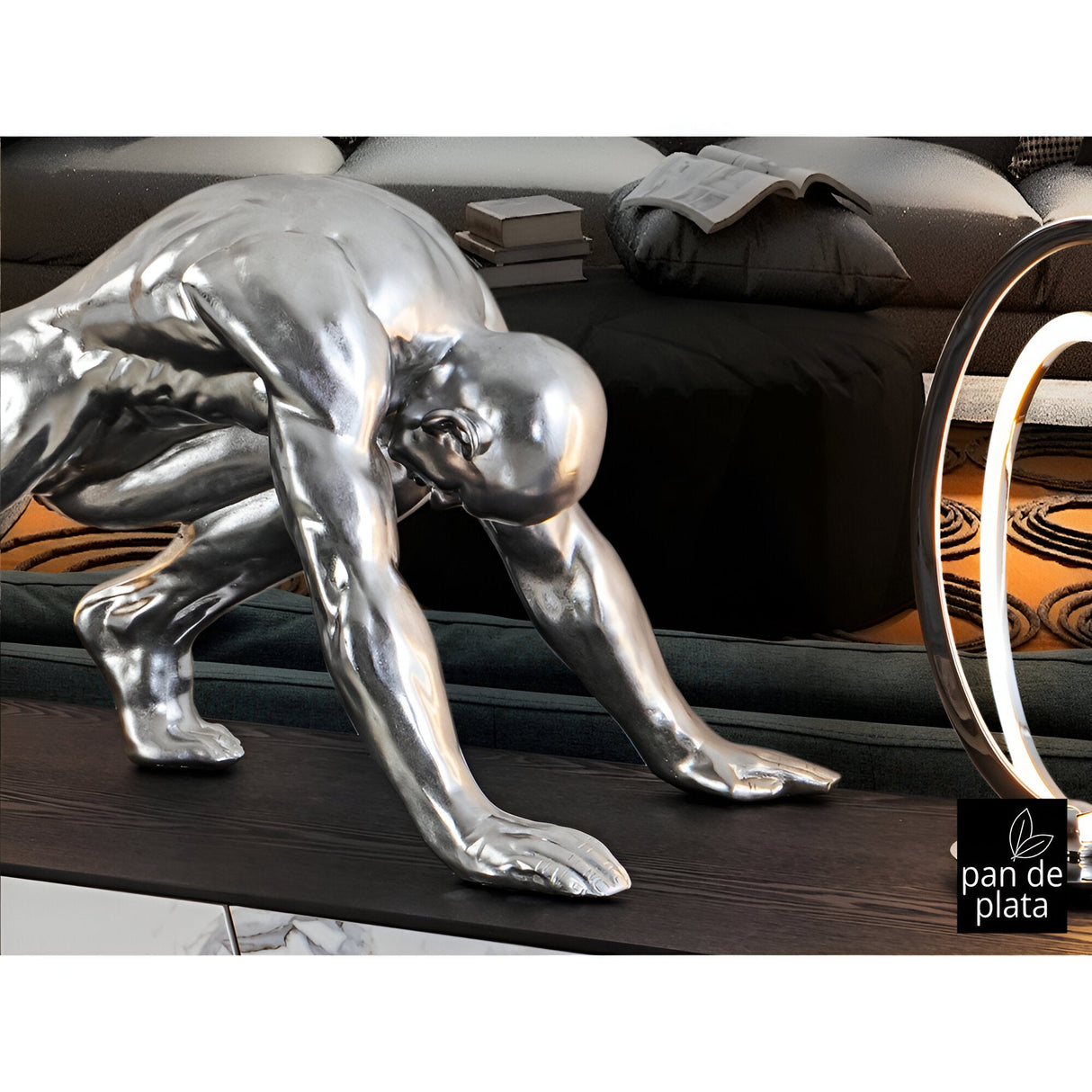 Asana Silver Leaf Human Sculpture - 92cm