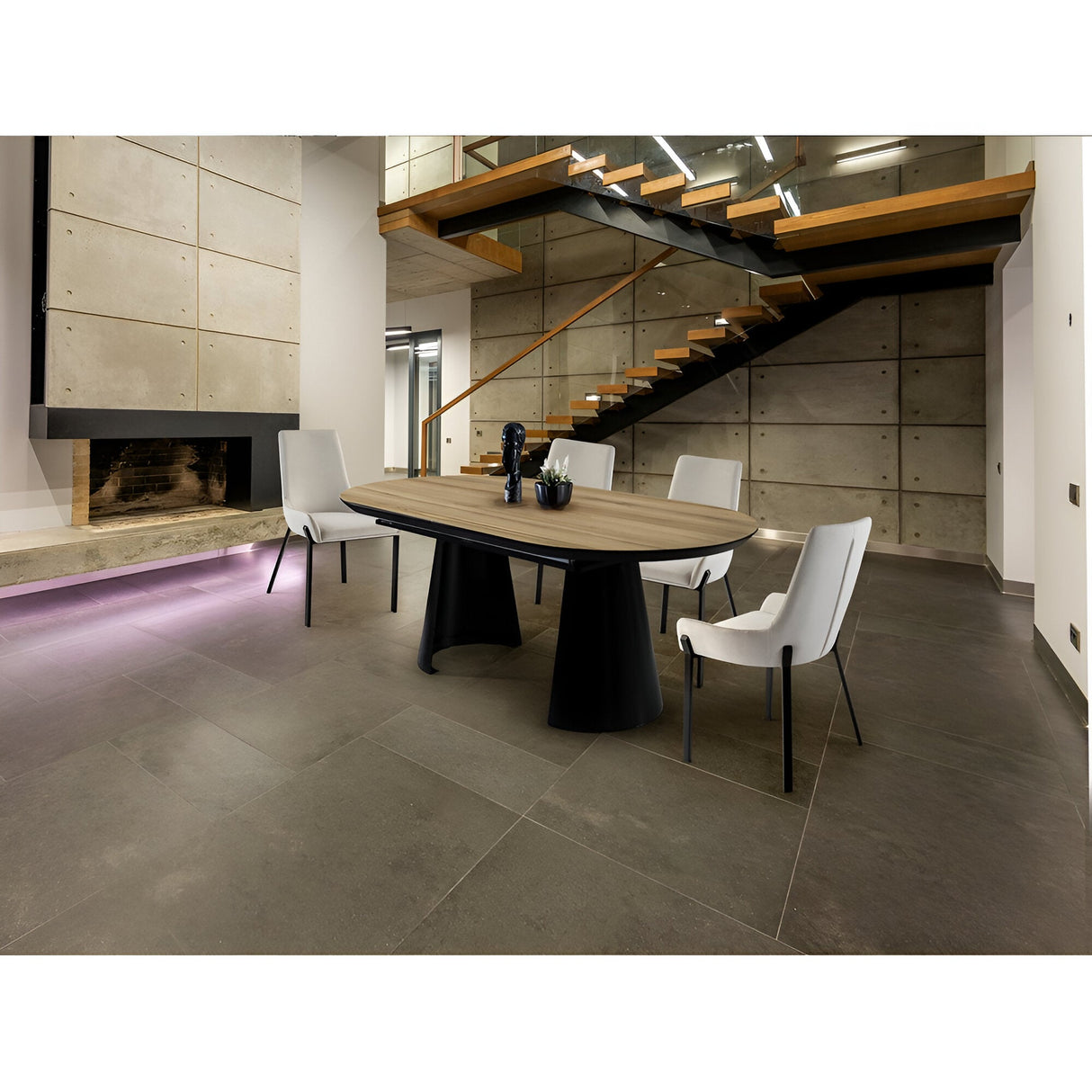 Capri 12–14 Seater Wood & Metal Extendable Dining Table – Black & Brown