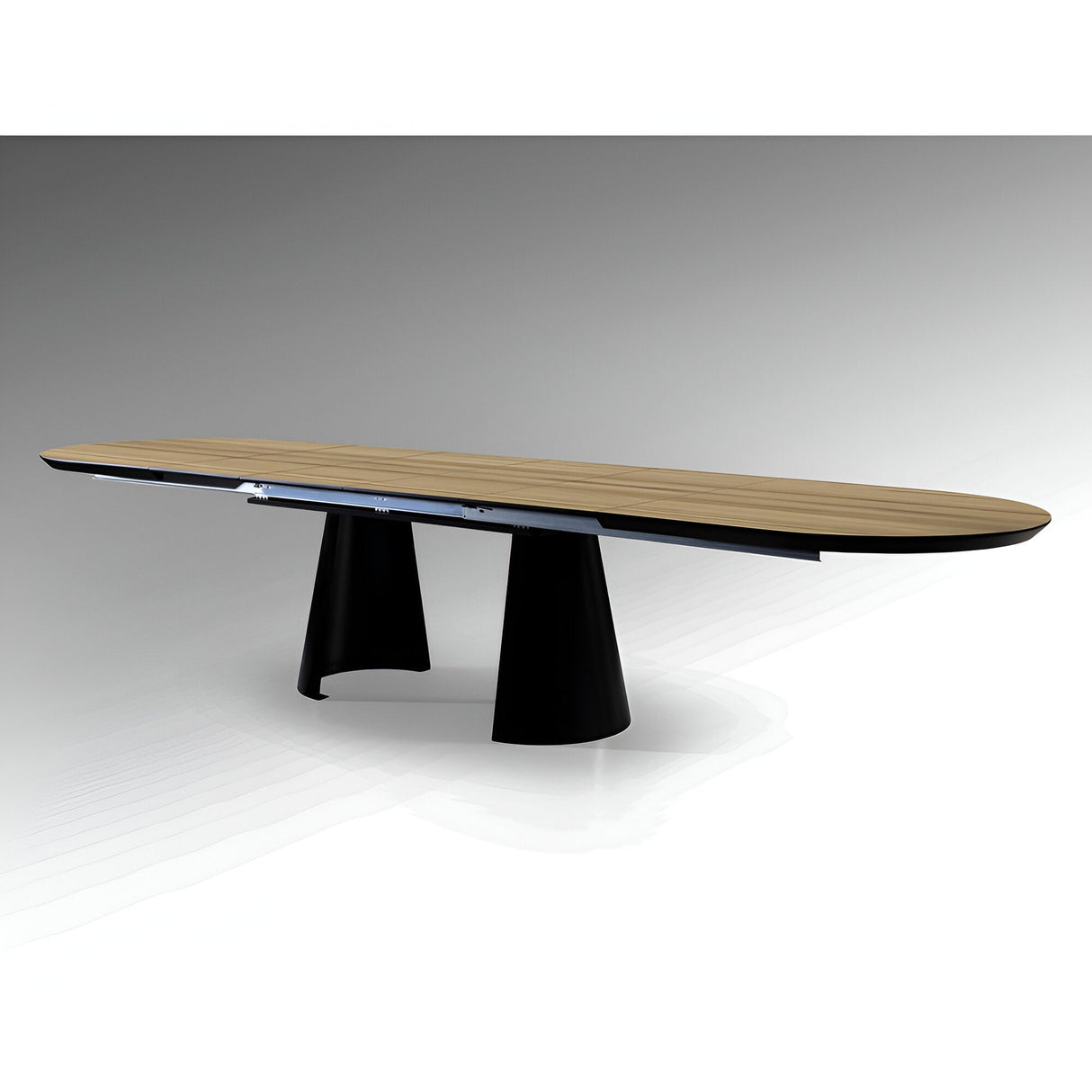 Capri 12–14 Seater Wood & Metal Extendable Dining Table – Black & Brown