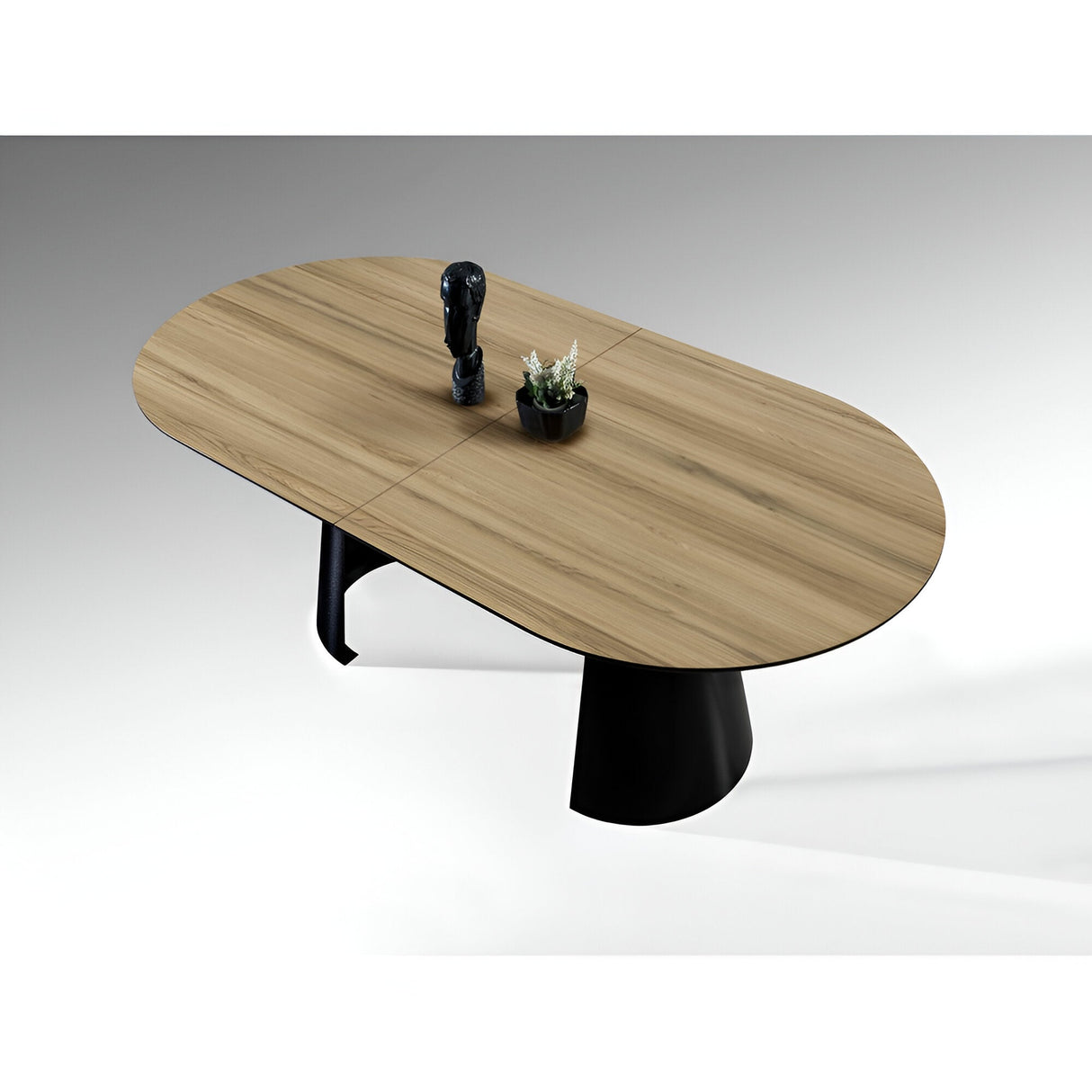 Capri 12–14 Seater Wood & Metal Extendable Dining Table – Black & Brown