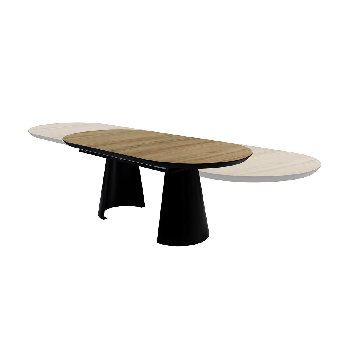 Capri 12–14 Seater Wood & Metal Extendable Dining Table – Black & Brown