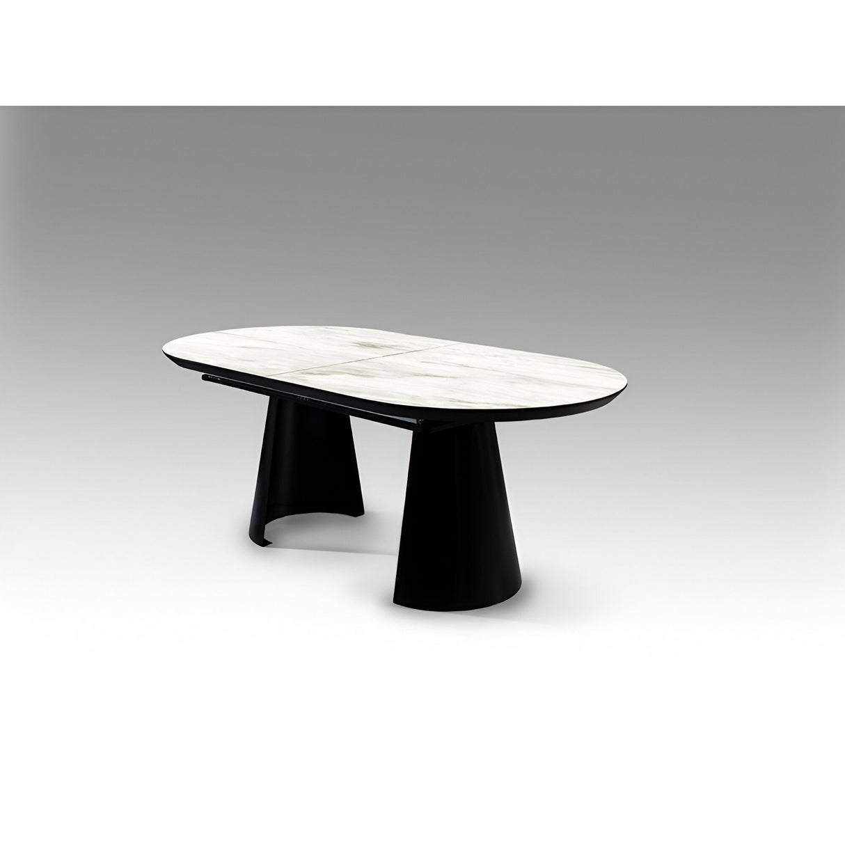 Capri 12–14 Seater Wood & Metal Extendable Dining Table – White Marble