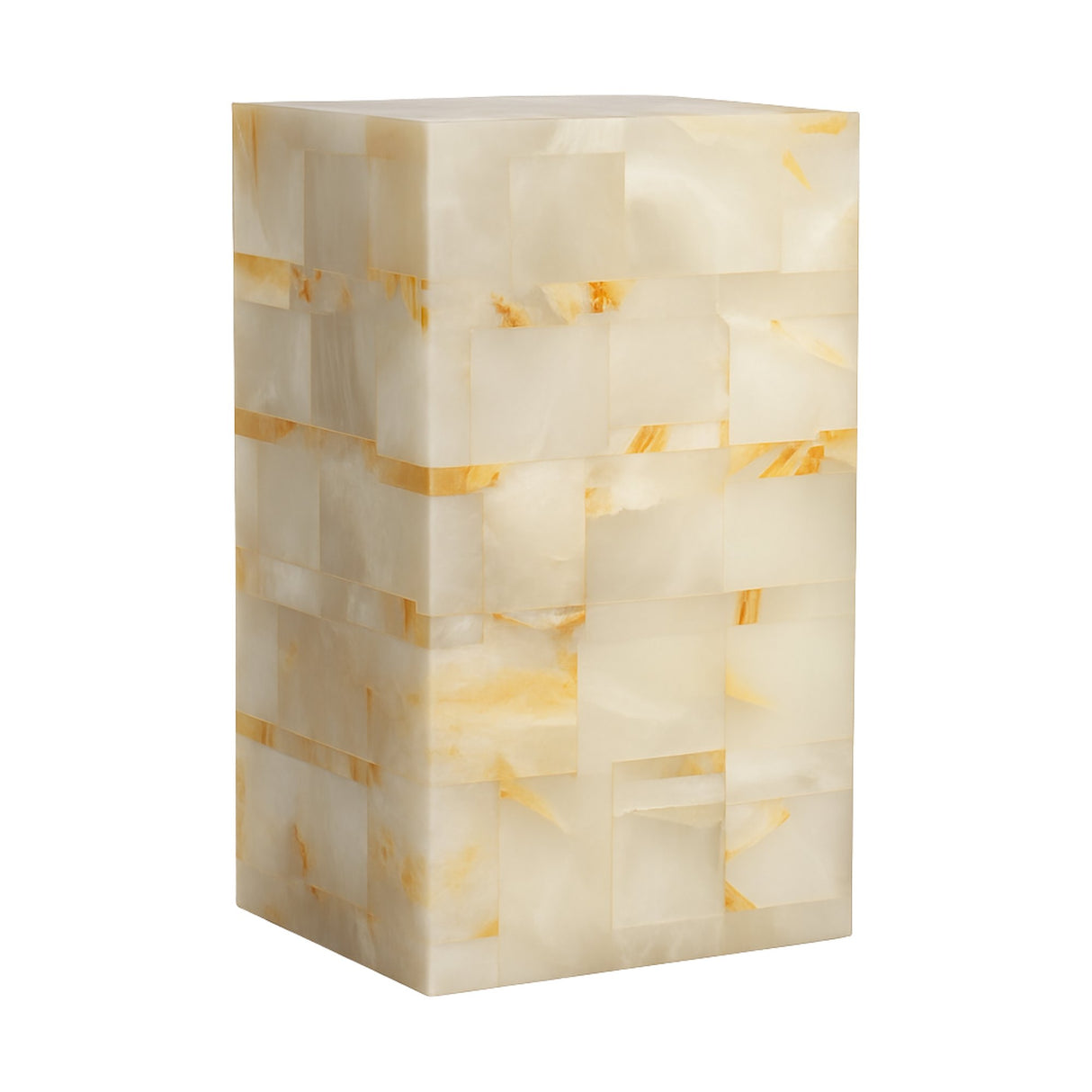 Stratare 2 Light Small Stratified Alabaster Floor Lamp – Soft White