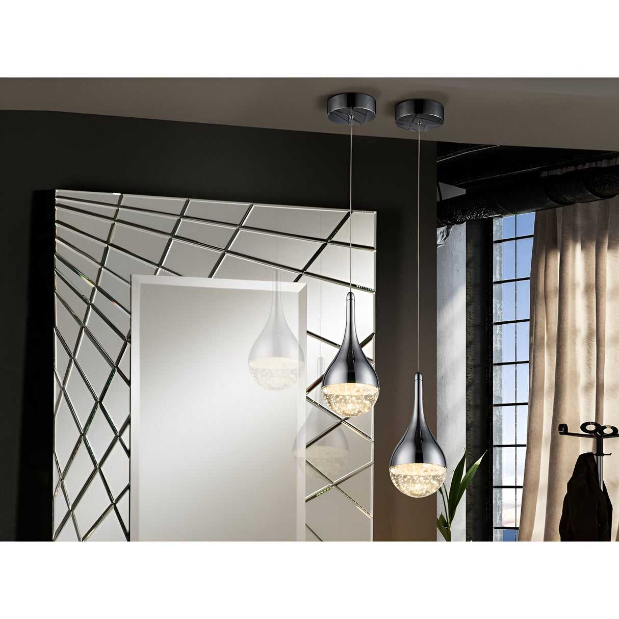 Elie LED Glass Pendant Light 5W 3000K - Chrome