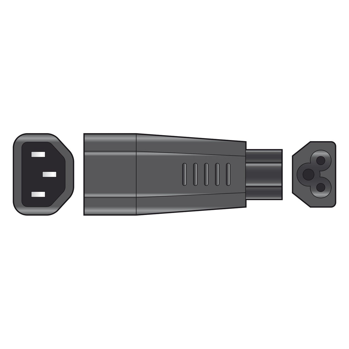 Mercury IEC Plug To Cloverleaf Plug Adaptor (C14 To C5)