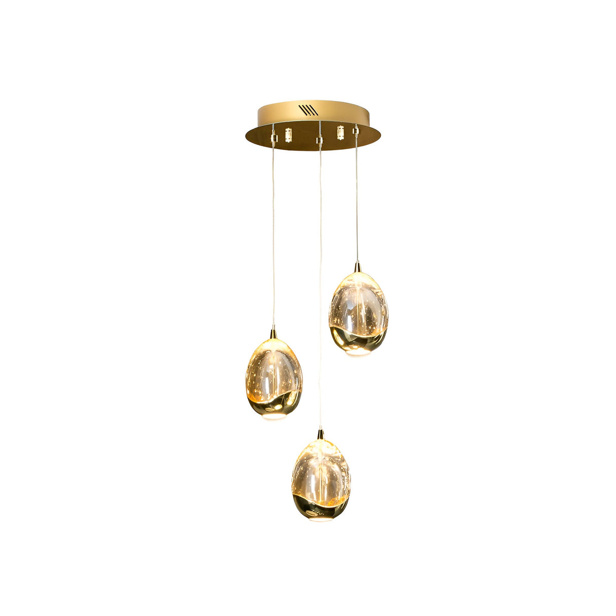 Rocio 14 Light Dimmable LED Glass Cluster Pendant Light 15W 3000K - Gold