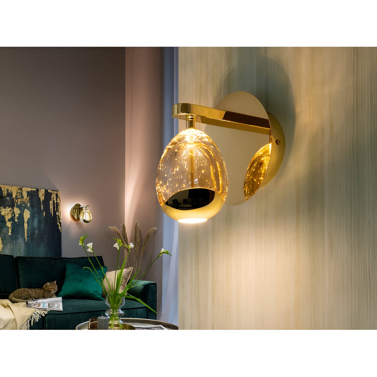 Rocio LED Teardrop Glass Wall Light 5W 3000K - Champagne
