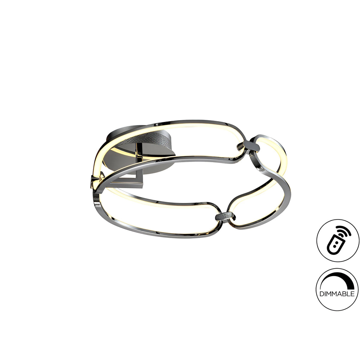 Colette Dimmable LED Small Semi-Flush Light - Chrome (With Remote Control)