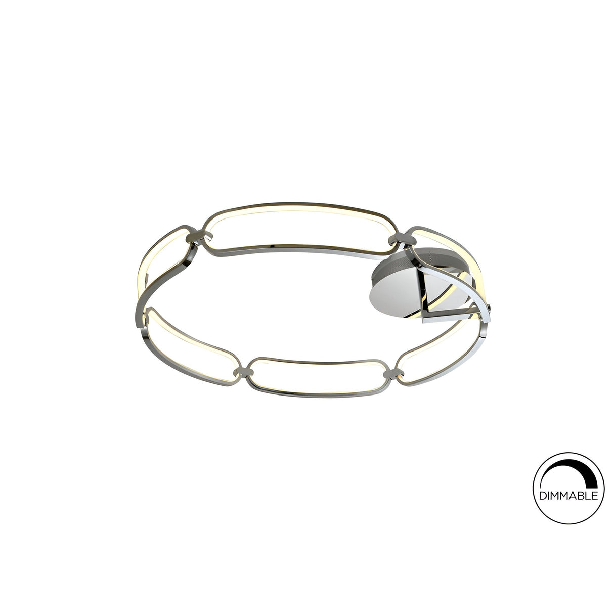 Colette Dimmable LED Large Semi-Flush Light 65W 3000K - Chrome