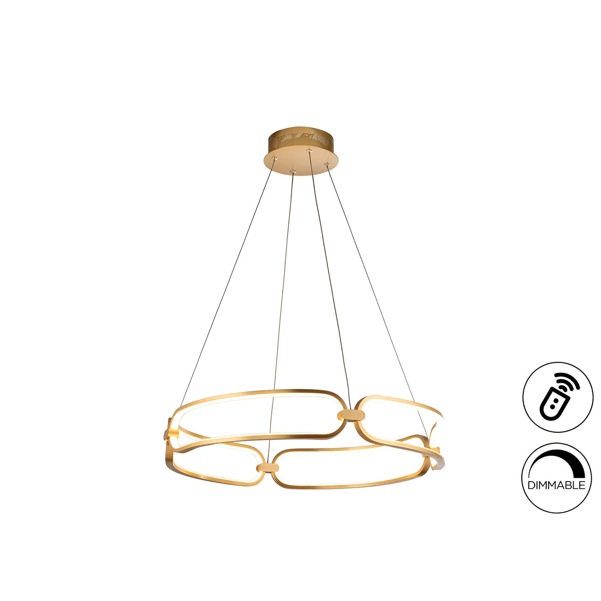 Colette Dimmable LED Small Circular Suspension Light - Rose Gold (With Remote Control)