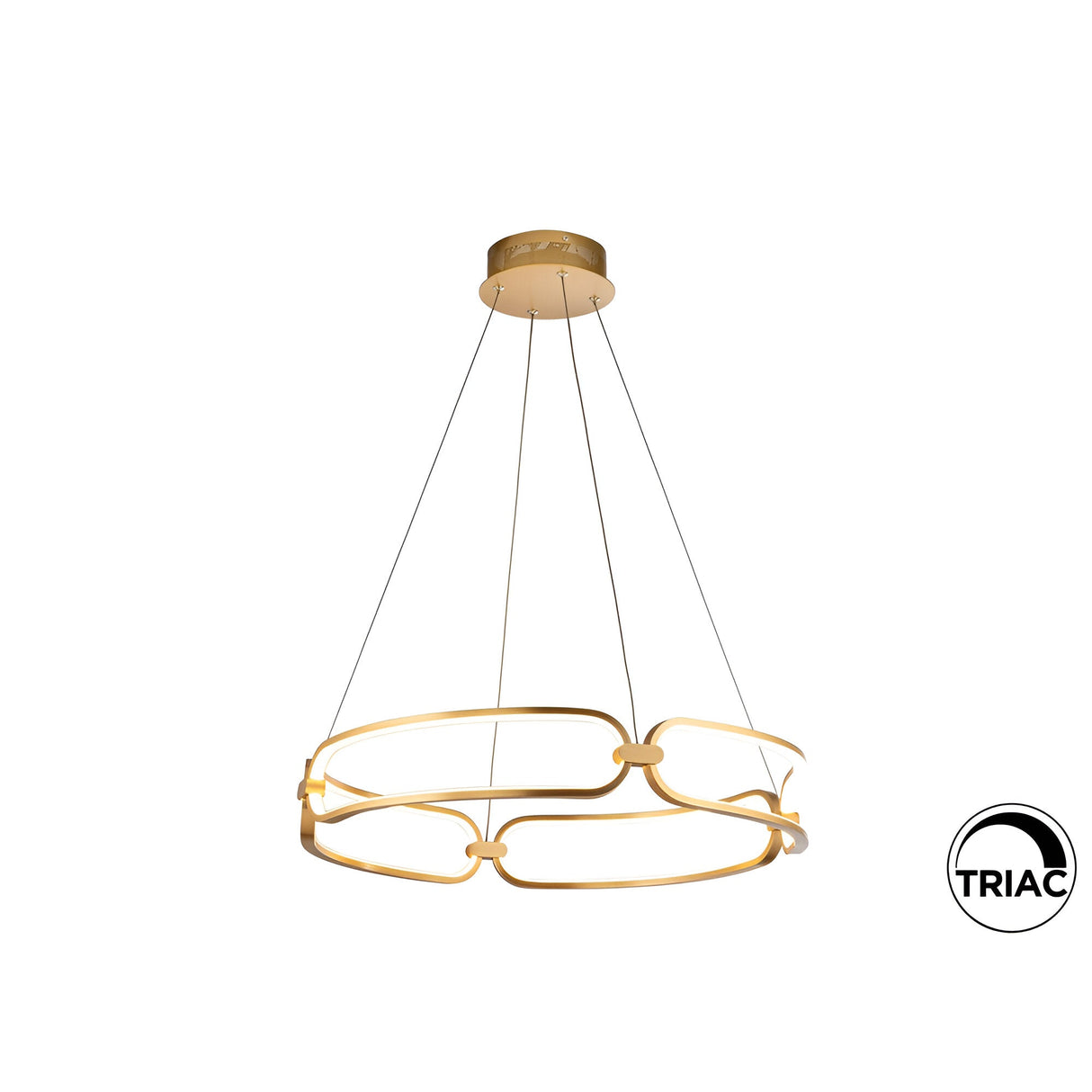 Colette Dimmable LED Medium Circular Suspension Light - Rose Gold