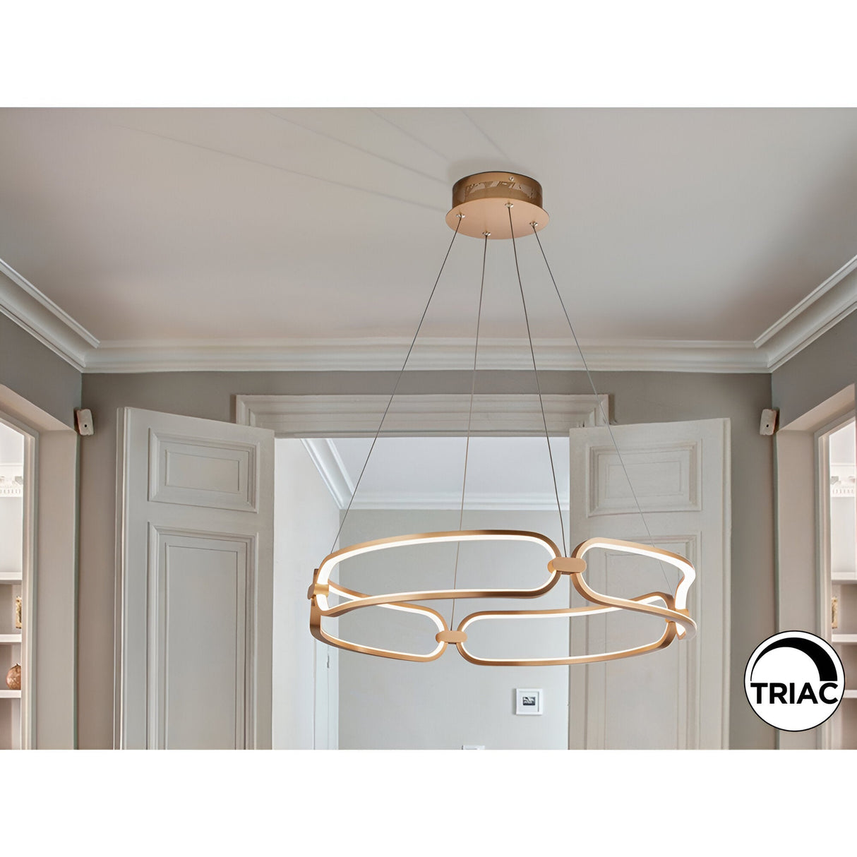 Colette Dimmable LED Medium Circular Suspension Light - Rose Gold