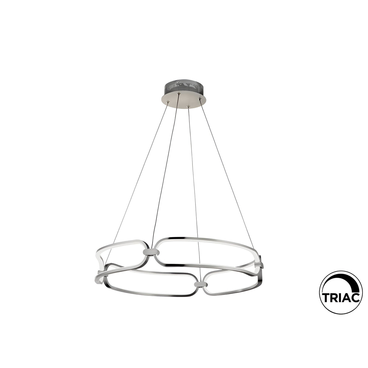 Colette Dimmable LED Small Circular Suspension Light - Chrome