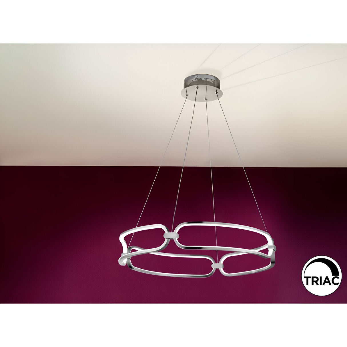 Colette Dimmable LED Small Circular Suspension Light - Chrome