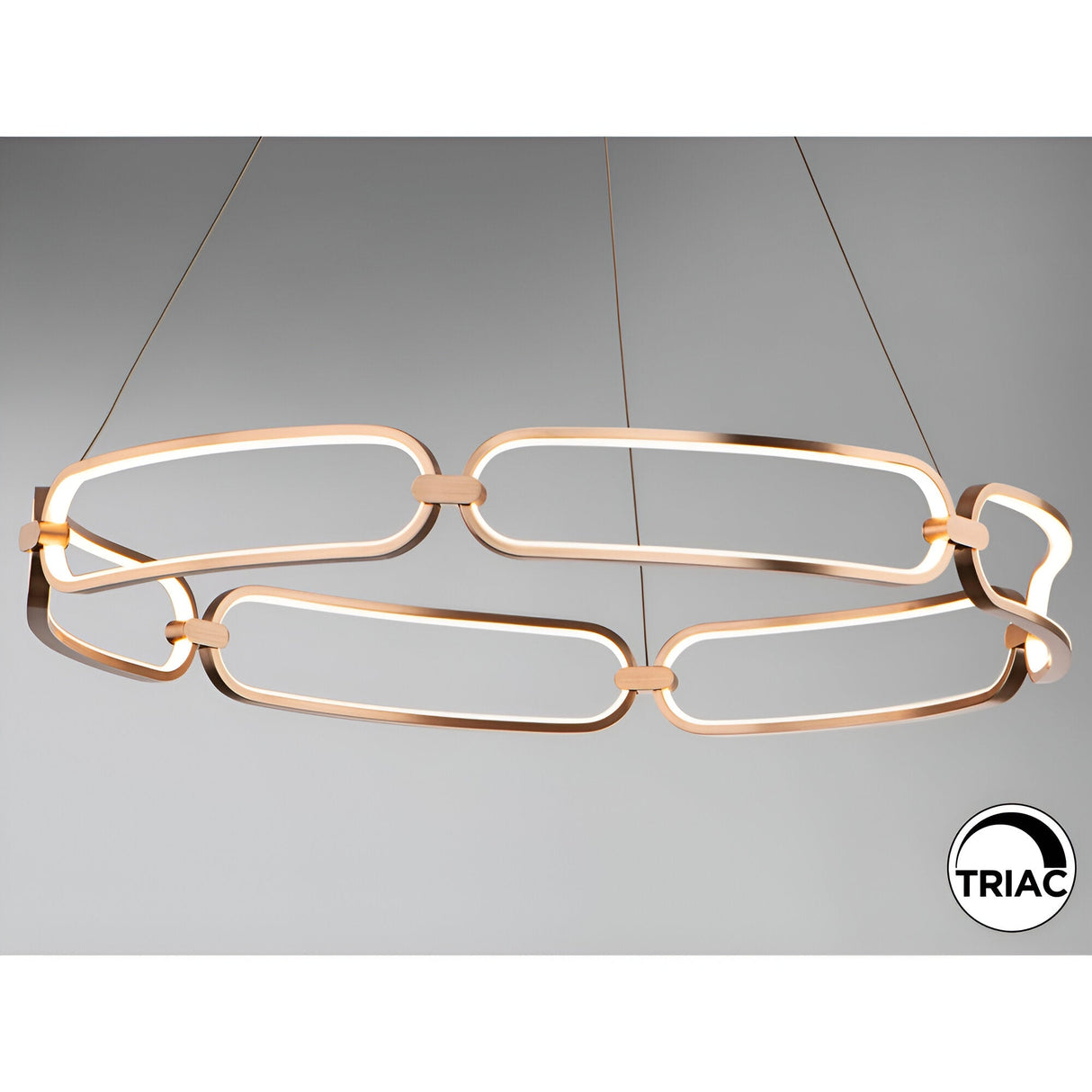 Colette Dimmable LED Large Circular Suspension Light - Rose Gold