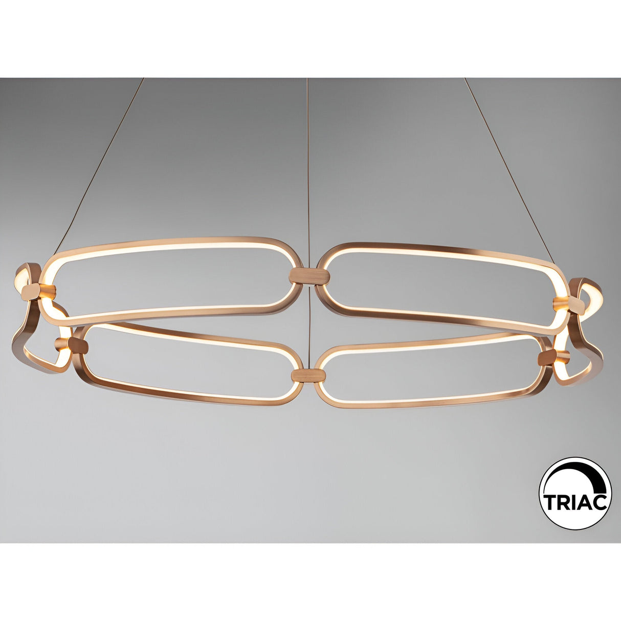 Colette Dimmable LED Large Circular Suspension Light - Rose Gold