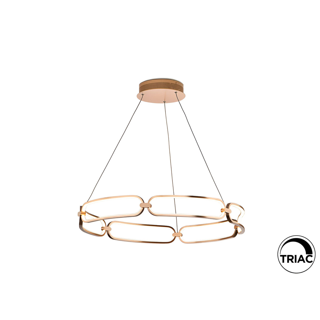 Colette Dimmable LED Large Circular Suspension Light - Rose Gold