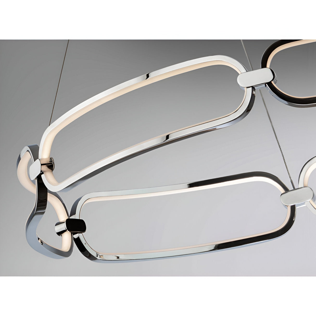 Colette Dimmable LED Large Circular Suspension Light - Chrome (With Remote Control)