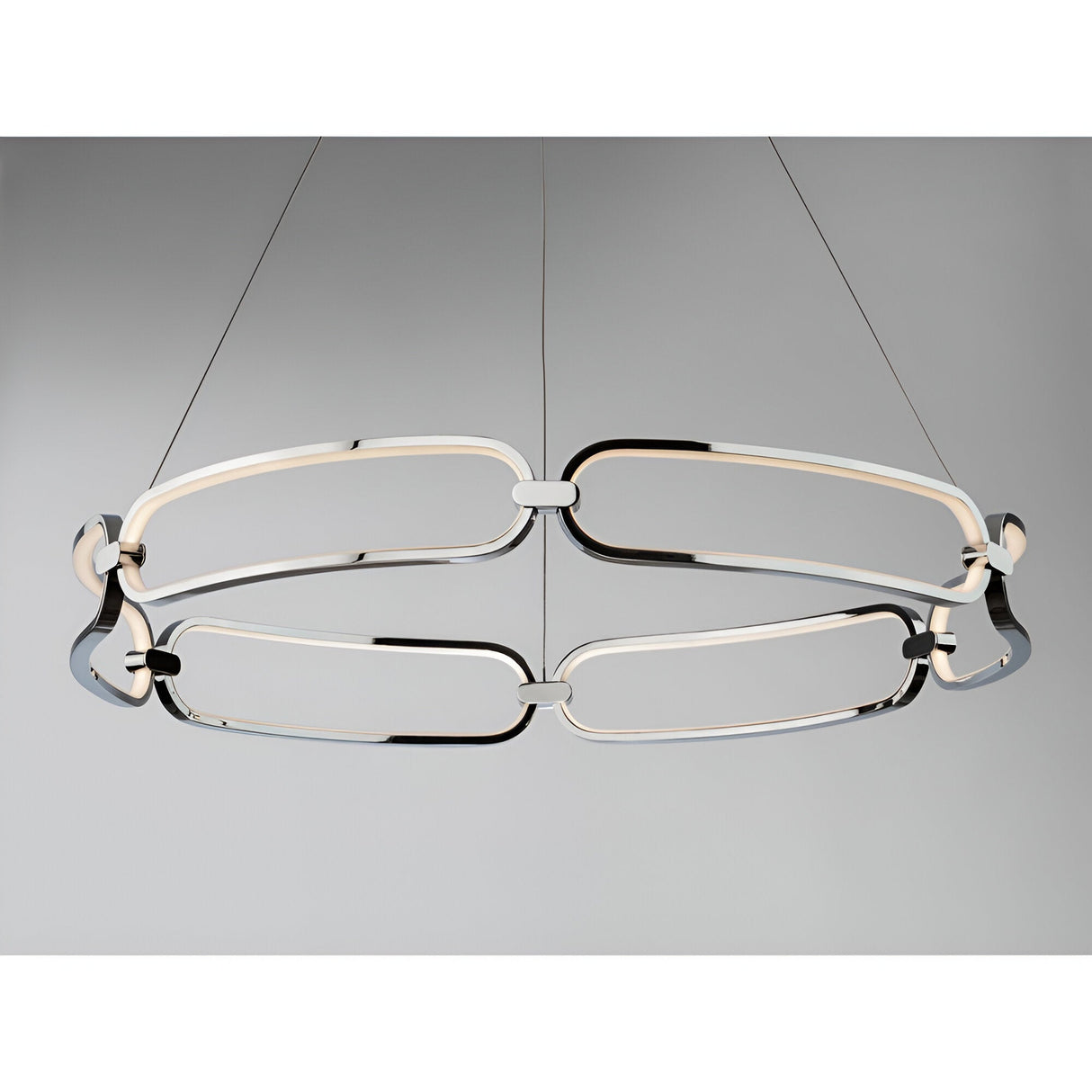 Colette Dimmable LED Large Circular Suspension Light - Chrome (With Remote Control)