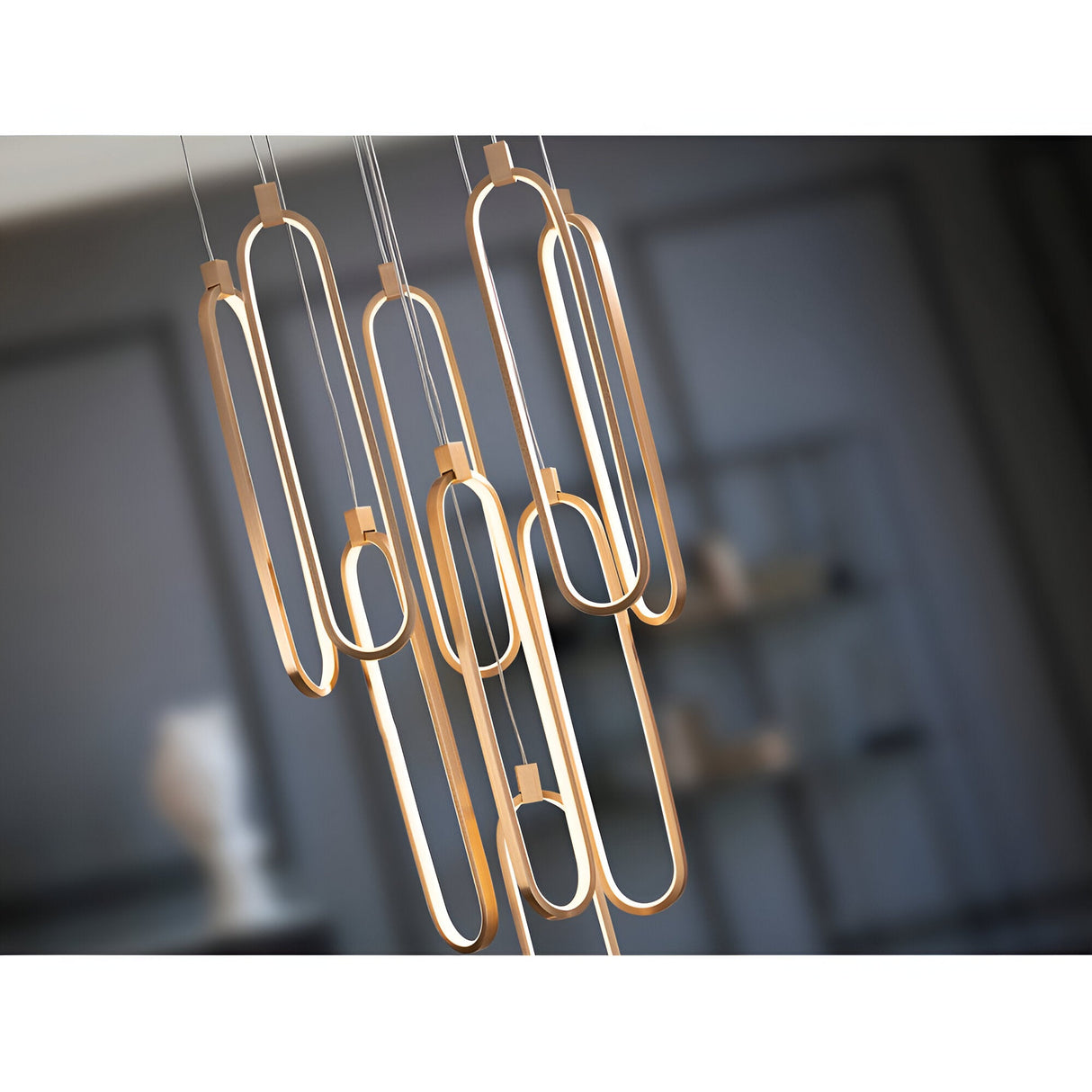 Colette 9 Light Dimmable LED Cluster Pendant Light - Rose Gold (With Remote Control)