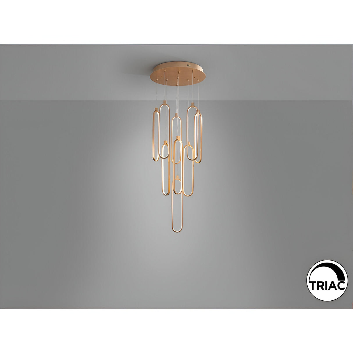 Colette 9 Light Dimmable LED Cluster Pendant Light - Rose Gold (With Remote Control)