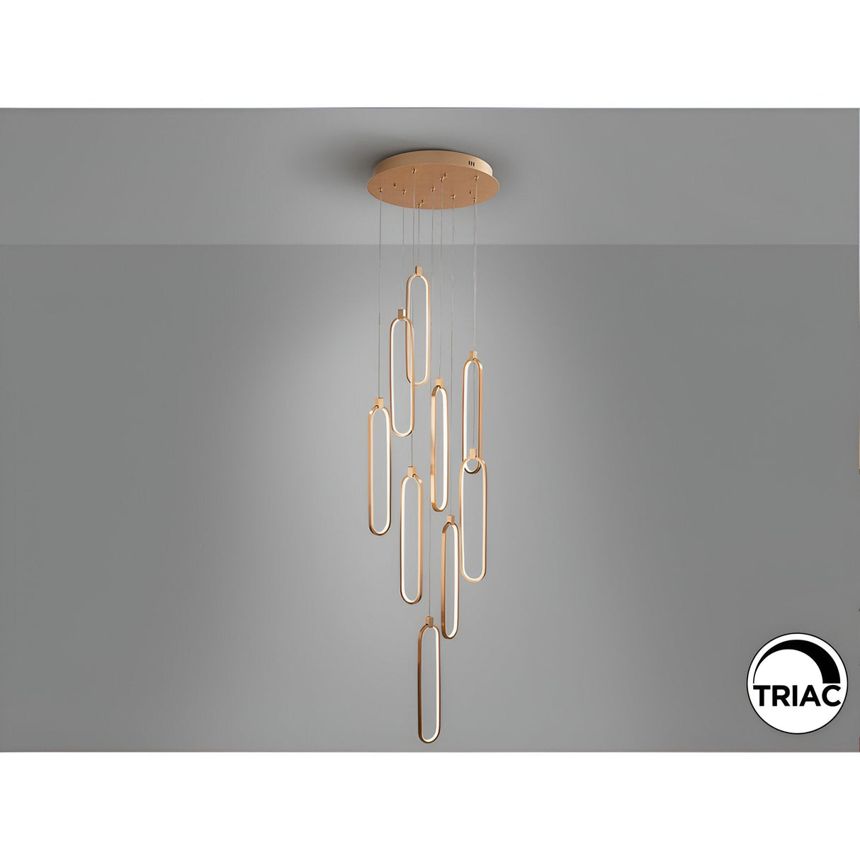 Colette 9 Light Dimmable LED Cluster Pendant Light - Rose Gold (With Remote Control)