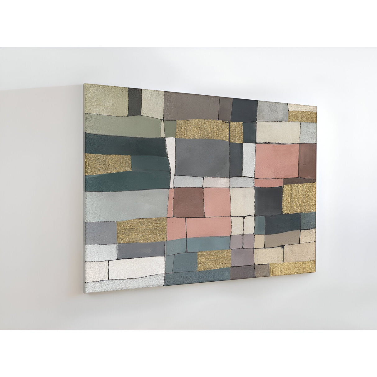 Zonas Earth Tone Grid Acrylic Painting – 120x160cm