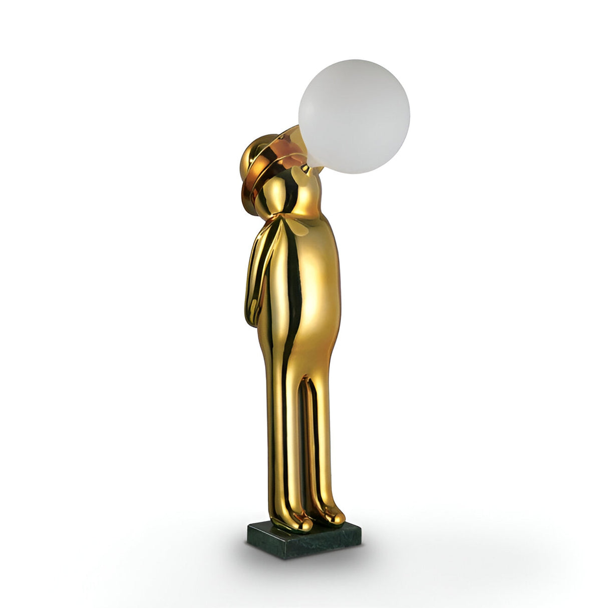 Mr. Bubble Gold Sculpture With LED Sphere Light - 82cm