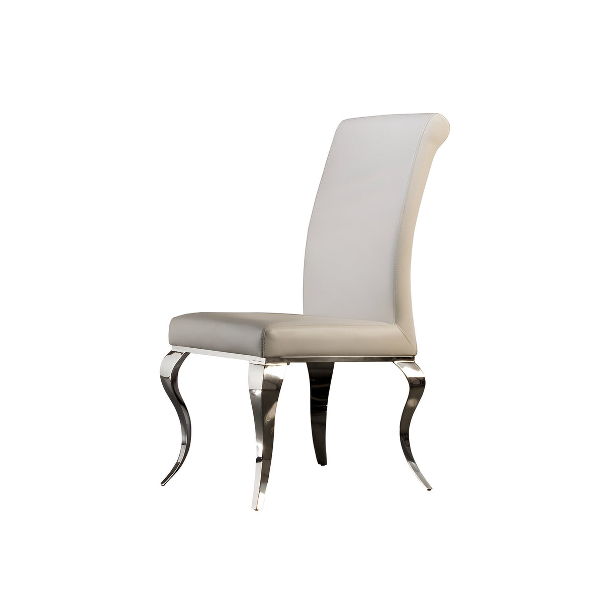 Barroque Faux Leather Dining Chair - White