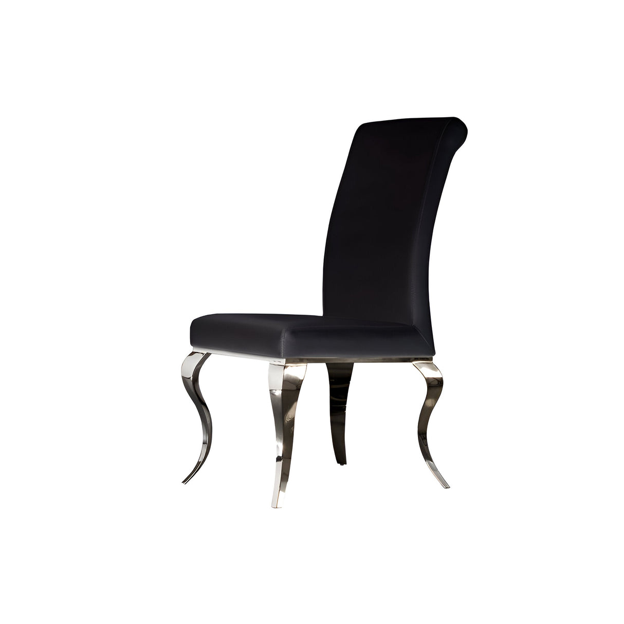 Barroque Faux Leather Dining Chair - Black
