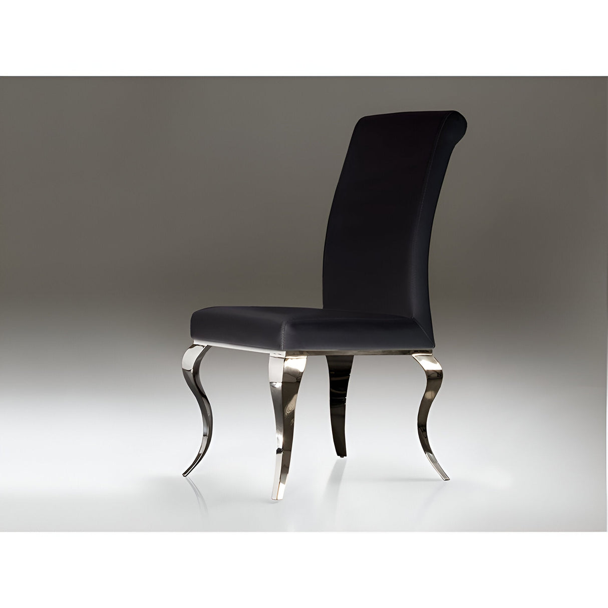 Barroque Faux Leather Dining Chair - Black