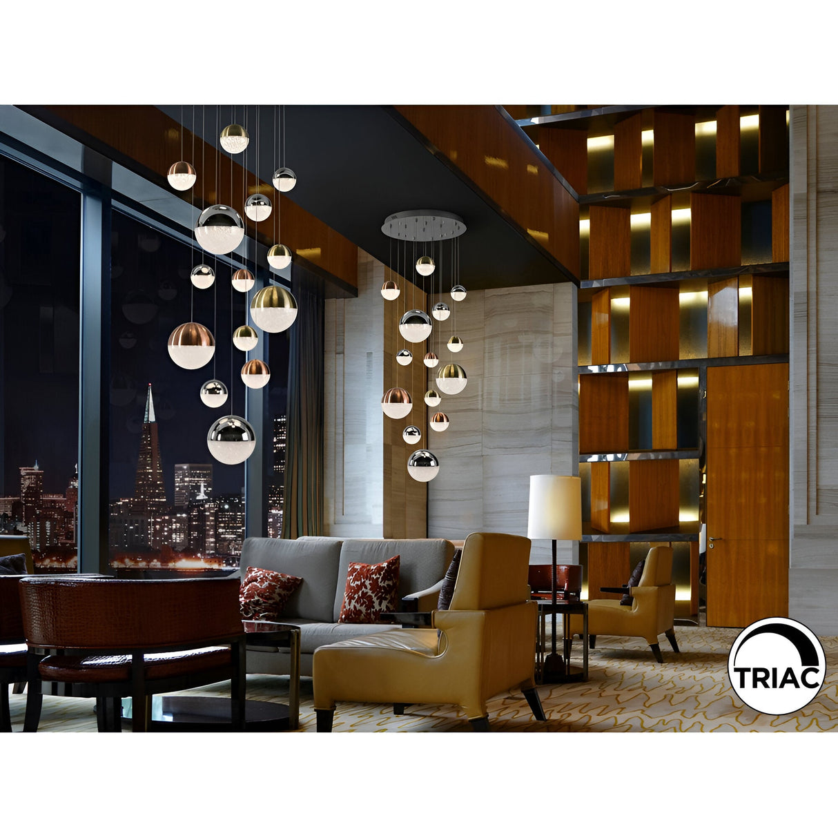 Sphere 14 Light Dimmable LED Small Cluster Pendant Light 78W 3000K - Multicoloured