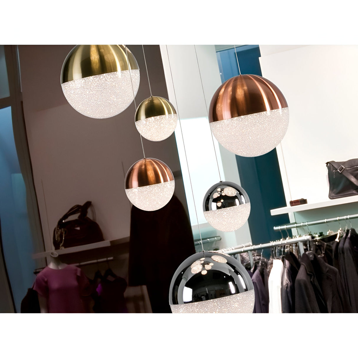 Sphere 14 Light Dimmable LED Small Cluster Pendant Light 78W 3000K - Multicoloured