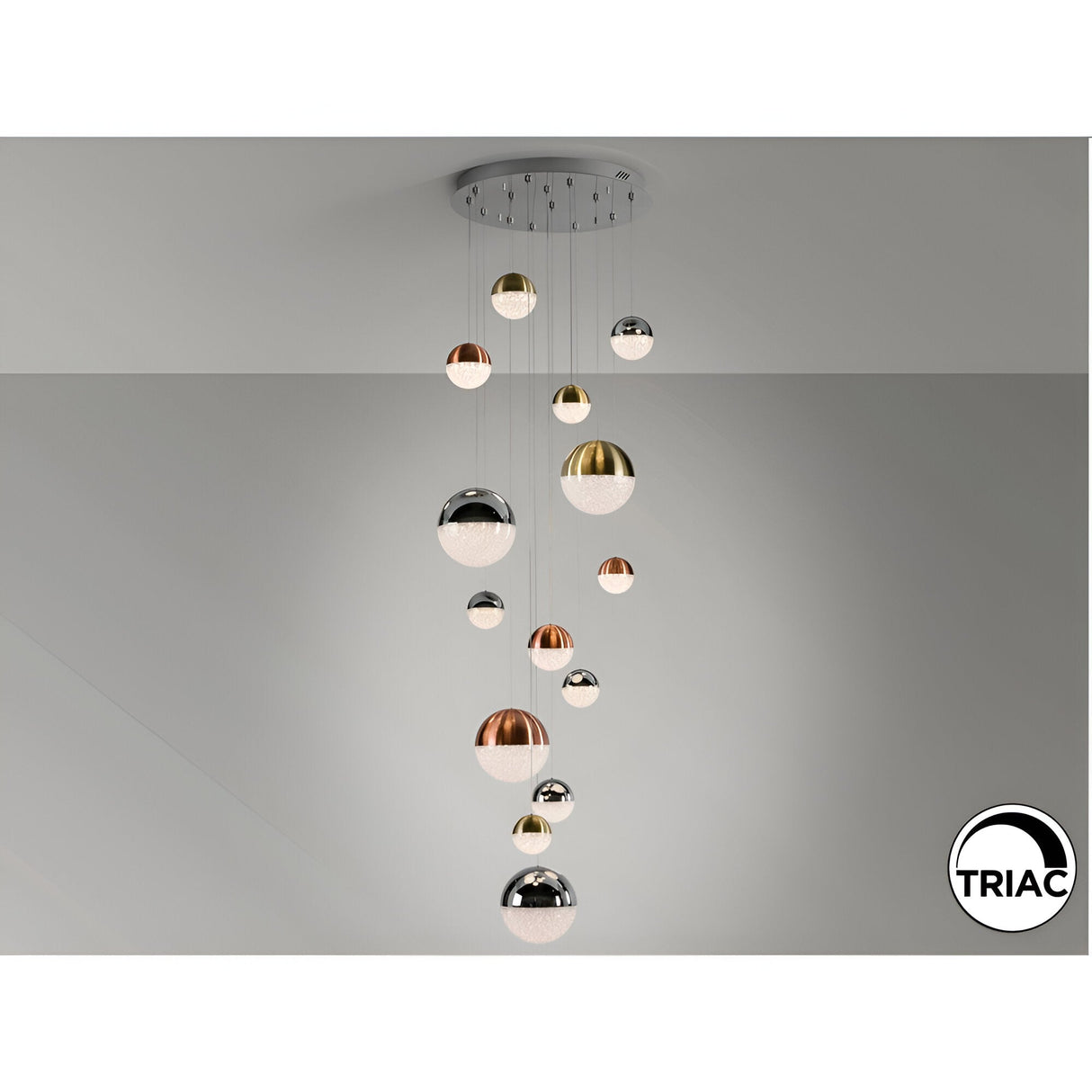 Sphere 14 Light Dimmable LED Large Cluster Pendant Light 78W 3000K - Multicoloured