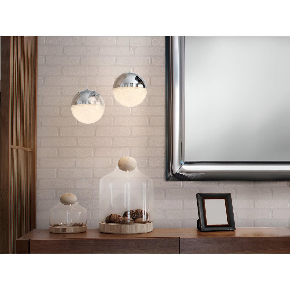 Sphere Small LED Pendant Light 4.8W 3000W - Chrome
