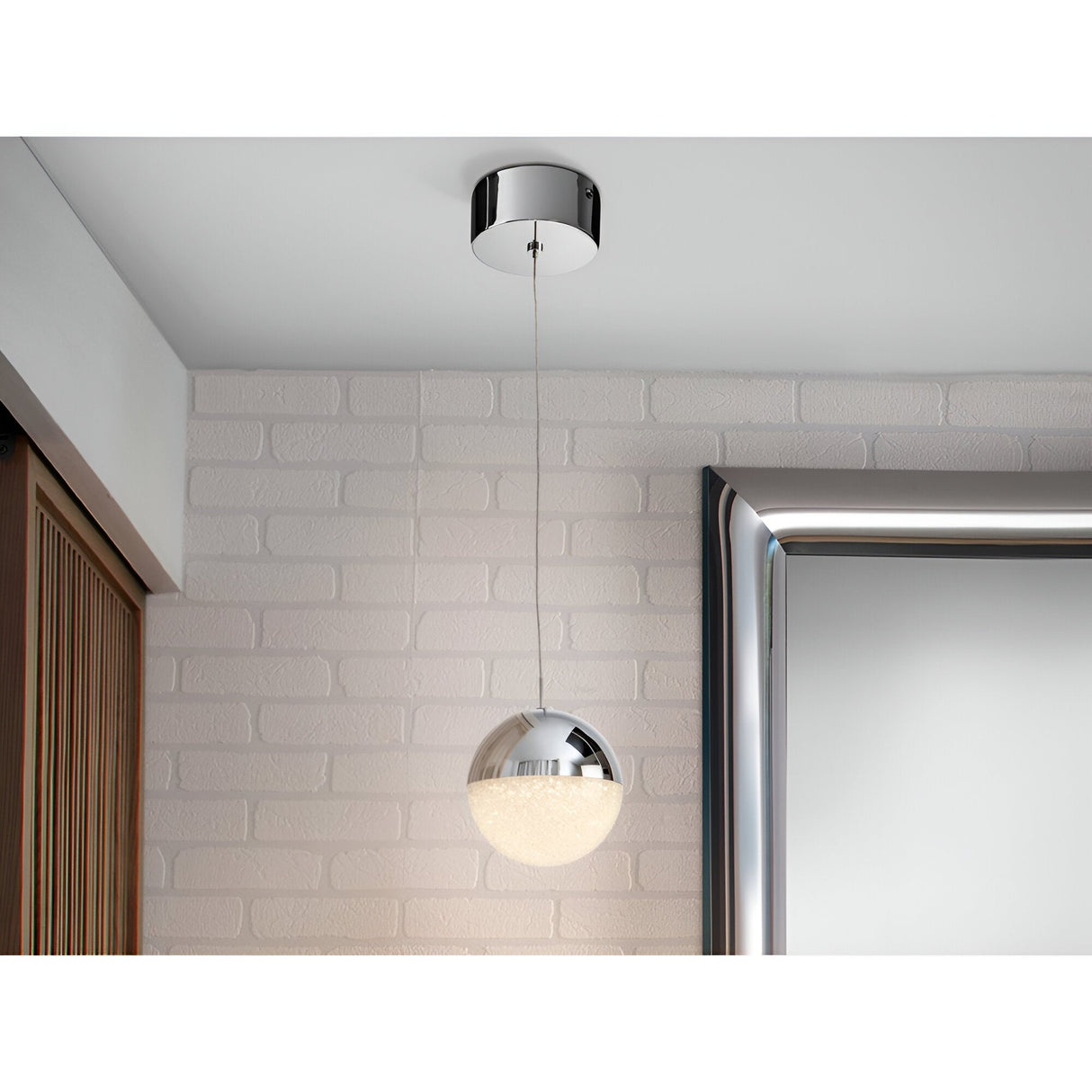 Sphere Small LED Pendant Light 4.8W 3000W - Chrome